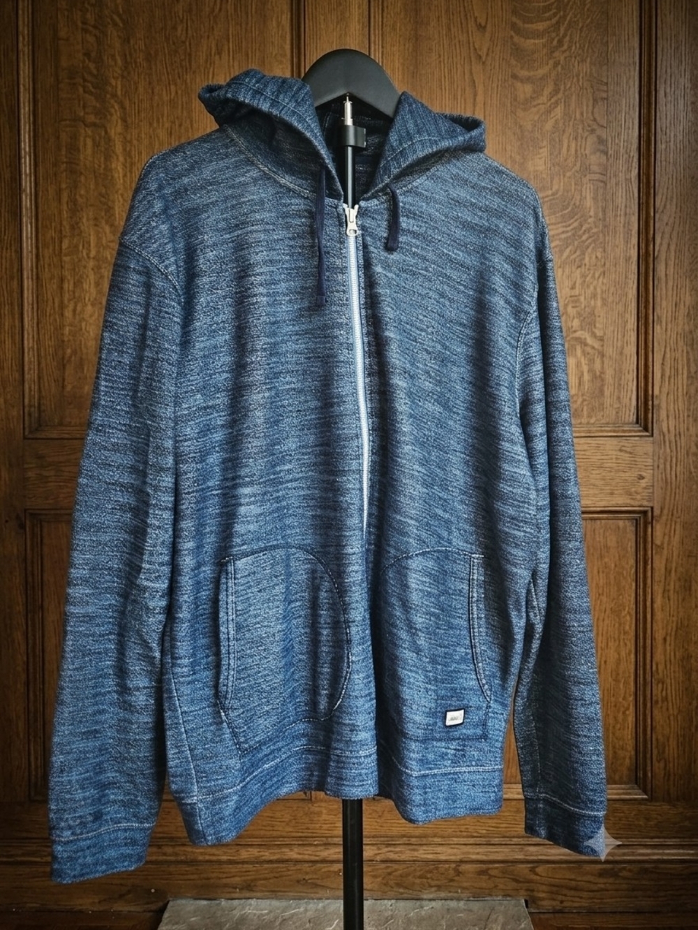 johnnie-O Santa Monica Full Zip Heather Blue Hooded Sweatshirt Size XL